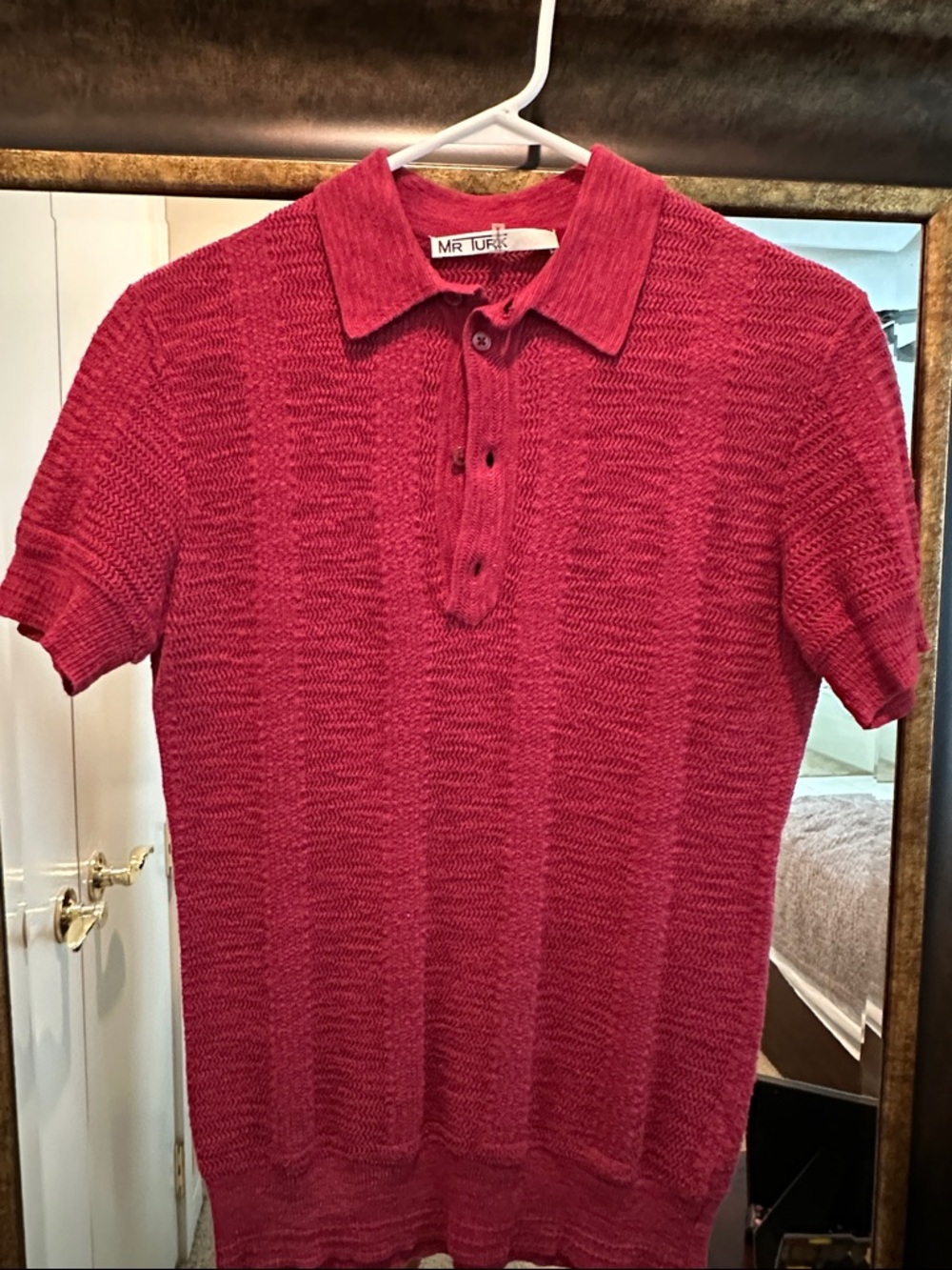 Mr Turk Men's Red Short-Sleeve Knit Polo
